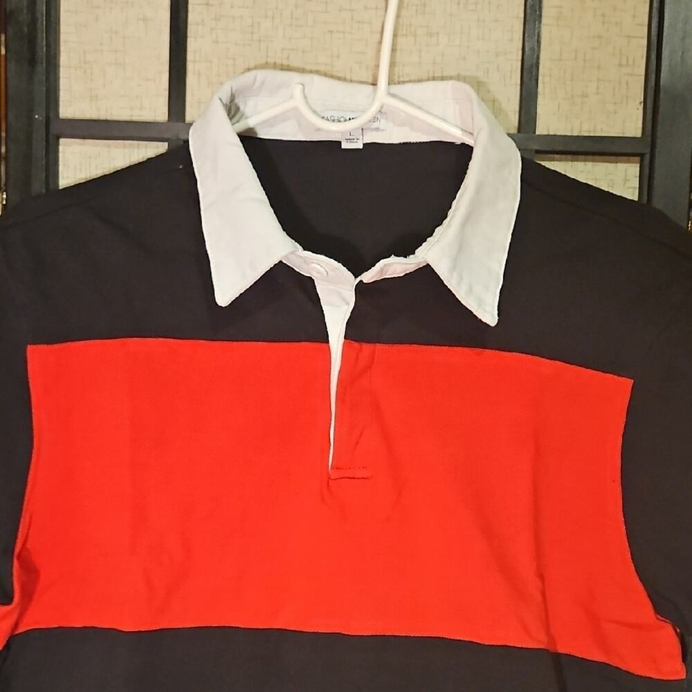 Fashion Nova Black and Red Polo Shirt